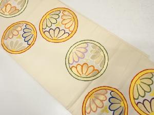 アンティーク　丸紋に菊模様織り出し袋帯（材料）